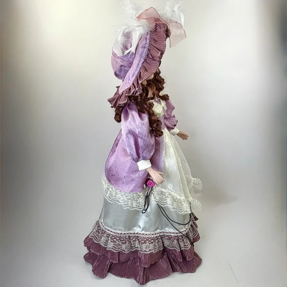 Vintage Style 27” Porcelain Doll Victorian Dress Cottagecore Decor - Picture 6 of 14
